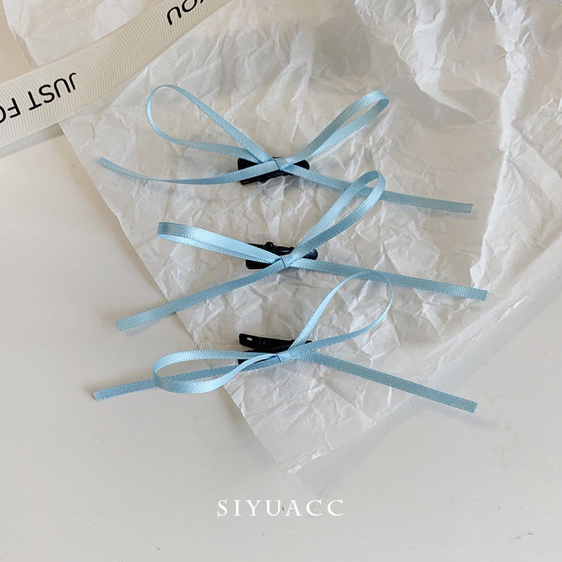Hot thin ribbon multi-color bow hairpin sweet ballet style ribbon hair accessories super fairy braided hairdress