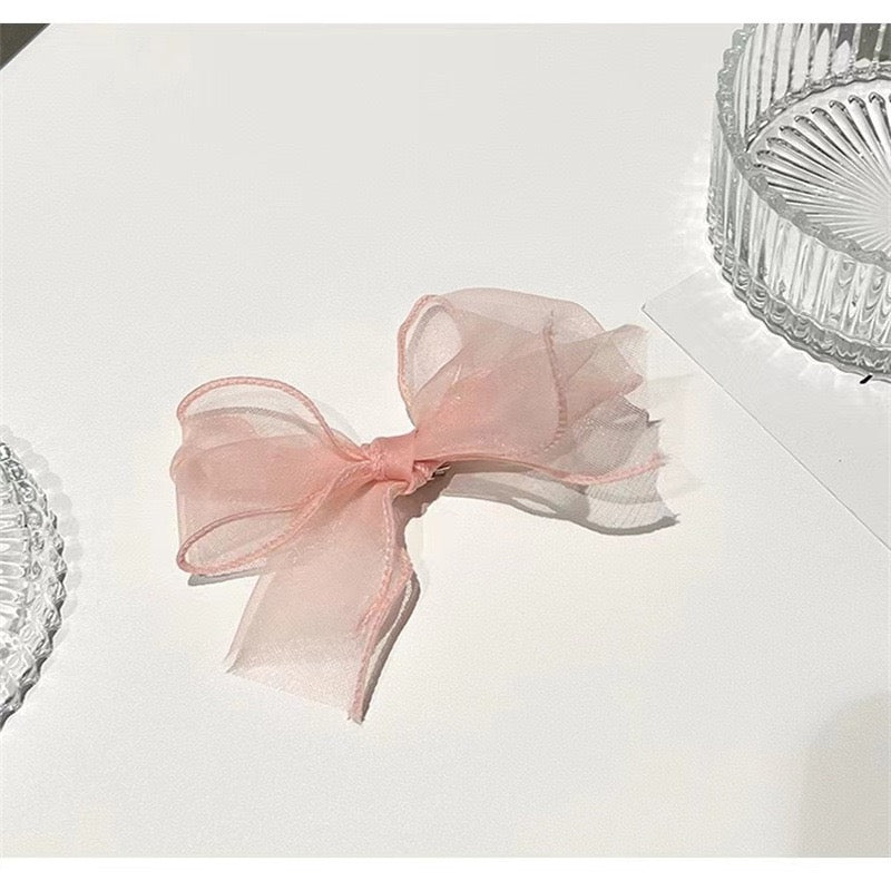 Song Ji-ah's same ins style headband mesh bow ribbon hair accessories