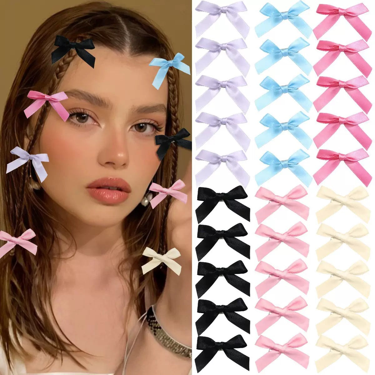 Hot colorful bow hairclips hair accessories for different diy hair styles