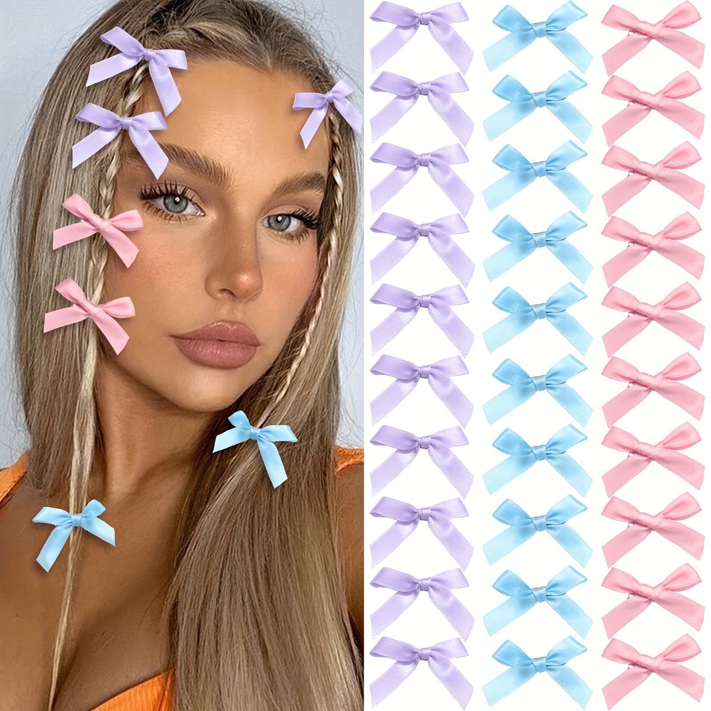Hot colorful bow hairclips hair accessories for different diy hair styles