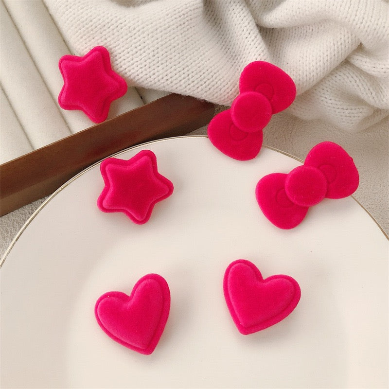 Ins style velvet bow love star hair clips hair accessories