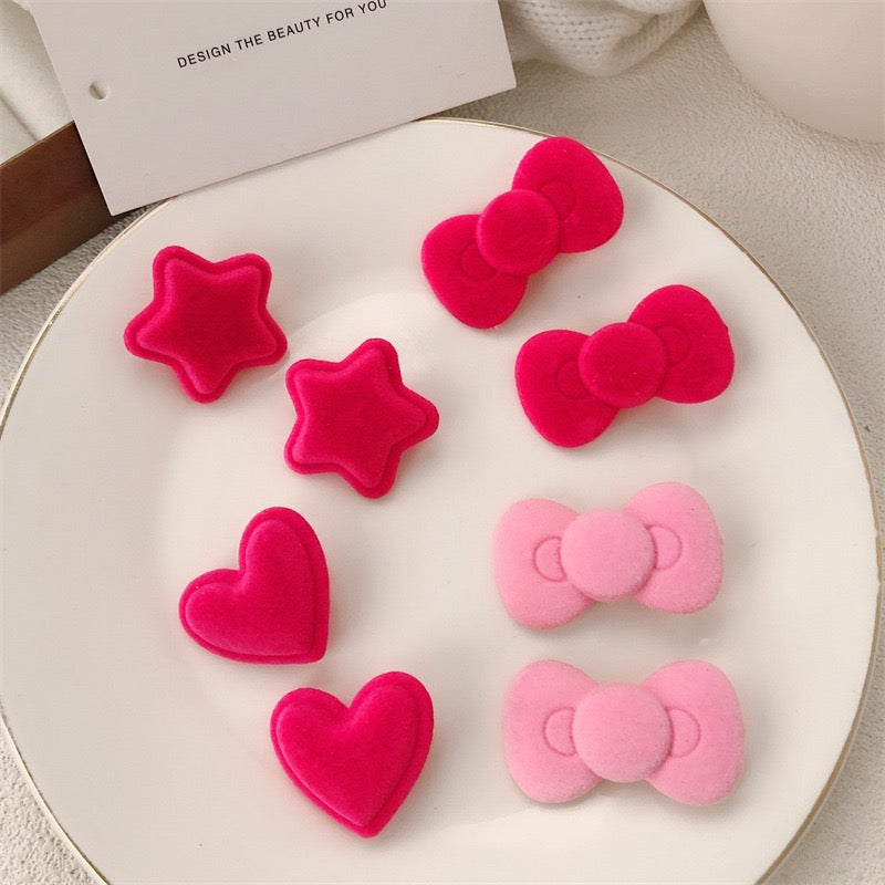 Ins style velvet bow love star hair clips hair accessories