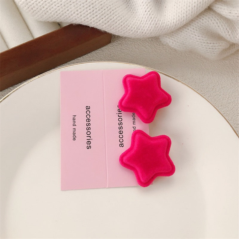Ins style velvet bow love star hair clips hair accessories