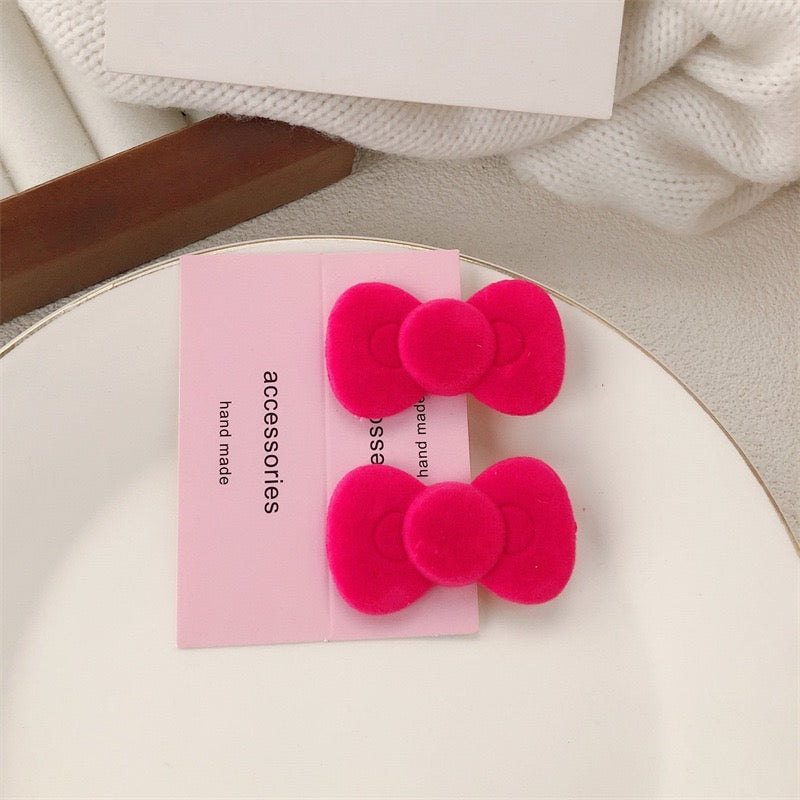 Ins style velvet bow love star hair clips hair accessories
