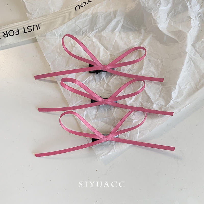 Hot thin ribbon multi-color bow hairpin sweet ballet style ribbon hair accessories super fairy braided hairdress