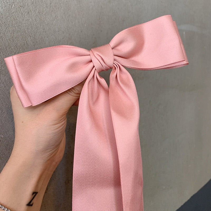 Popular French lazy ribbon headdress Jennie same style oversized bow hairpin female top picks top clip spring clip