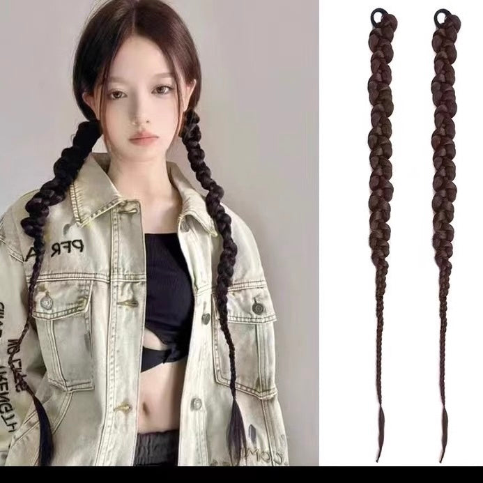 Hot Wig braids boxing braids hair accessories sweet cool girly braids Korean style simulation ponytail twisted braids