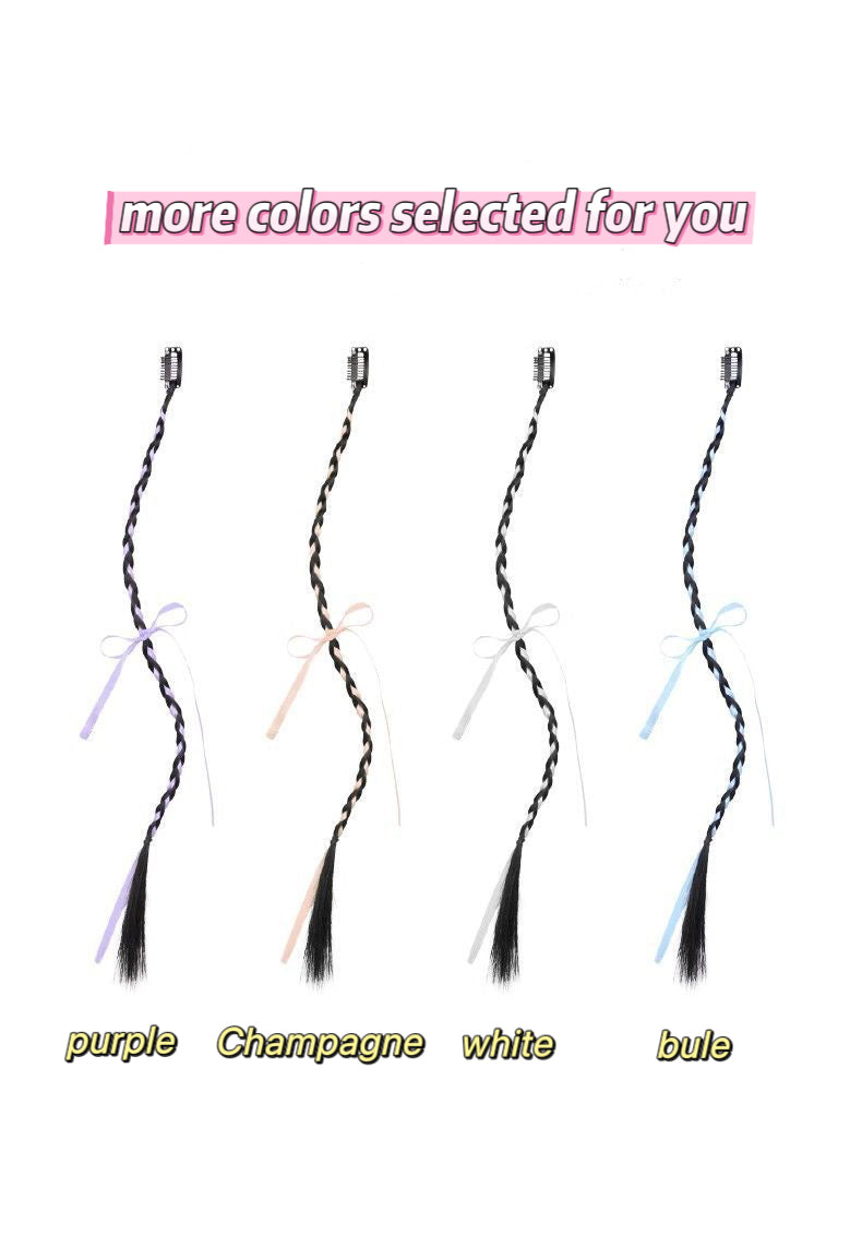 Top selling popular Korean ballet girly style cute ribbon bow wig braids for girls