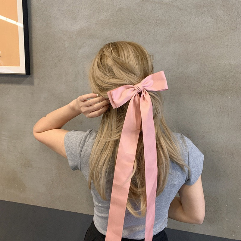 Popular French lazy ribbon headdress Jennie same style oversized bow hairpin female top picks top clip spring clip