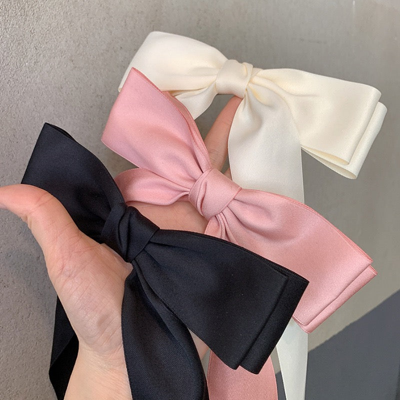 Popular French lazy ribbon headdress Jennie same style oversized bow hairpin female top picks top clip spring clip