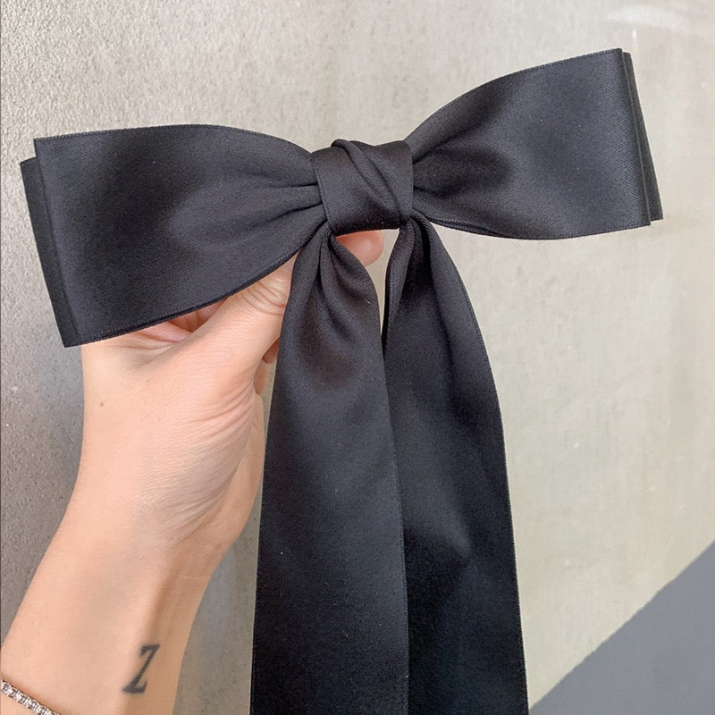 Popular French lazy ribbon headdress Jennie same style oversized bow hairpin female top picks top clip spring clip