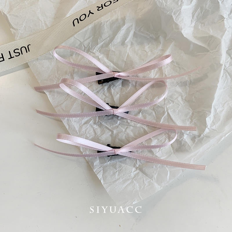 Hot thin ribbon multi-color bow hairpin sweet ballet style ribbon hair accessories super fairy braided hairdress