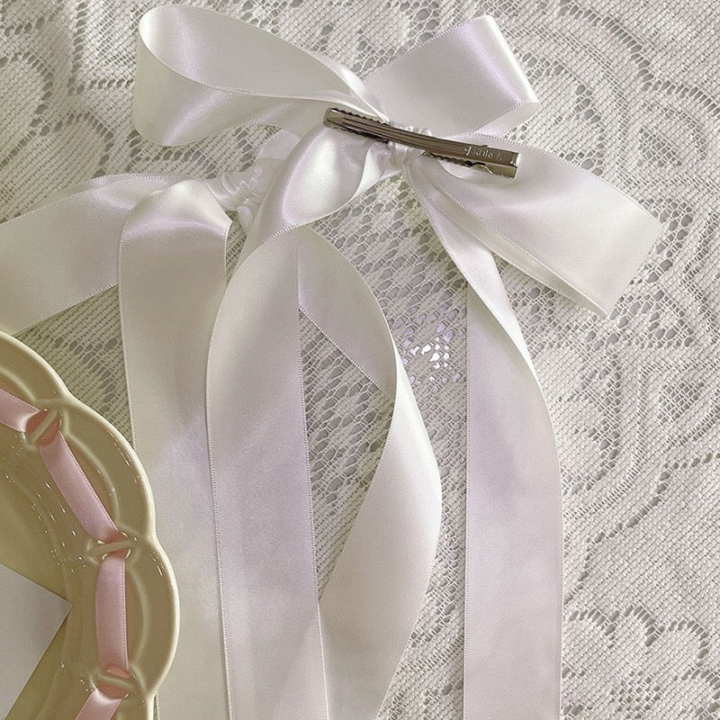 2025 new French style beautiful Korean ballet style ribbon bow hair accessories fairy double ponytail hair rope new headdress