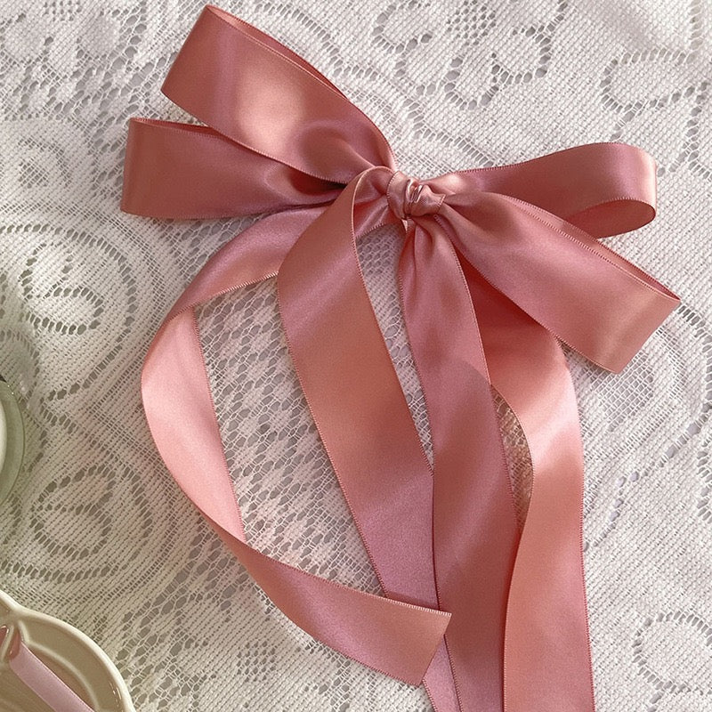 2025 new French style beautiful Korean ballet style ribbon bow hair accessories fairy double ponytail hair rope new headdress
