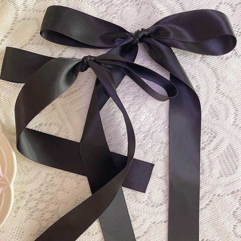 2025 new French style beautiful Korean ballet style ribbon bow hair accessories fairy double ponytail hair rope new headdress