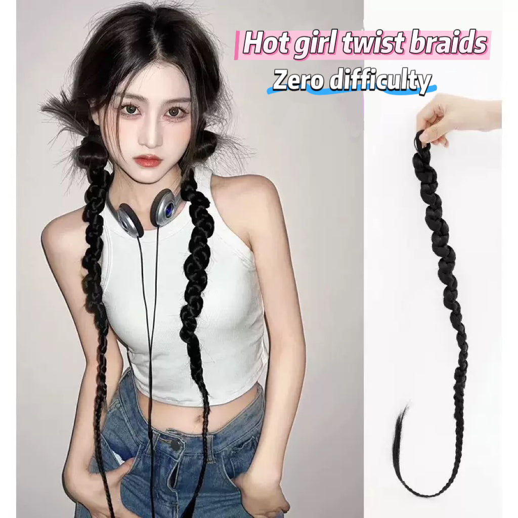 Hot Wig braids boxing braids hair accessories sweet cool girly braids Korean style simulation ponytail twisted braids