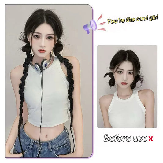 Hot Wig braids boxing braids hair accessories sweet cool girly braids Korean style simulation ponytail twisted braids
