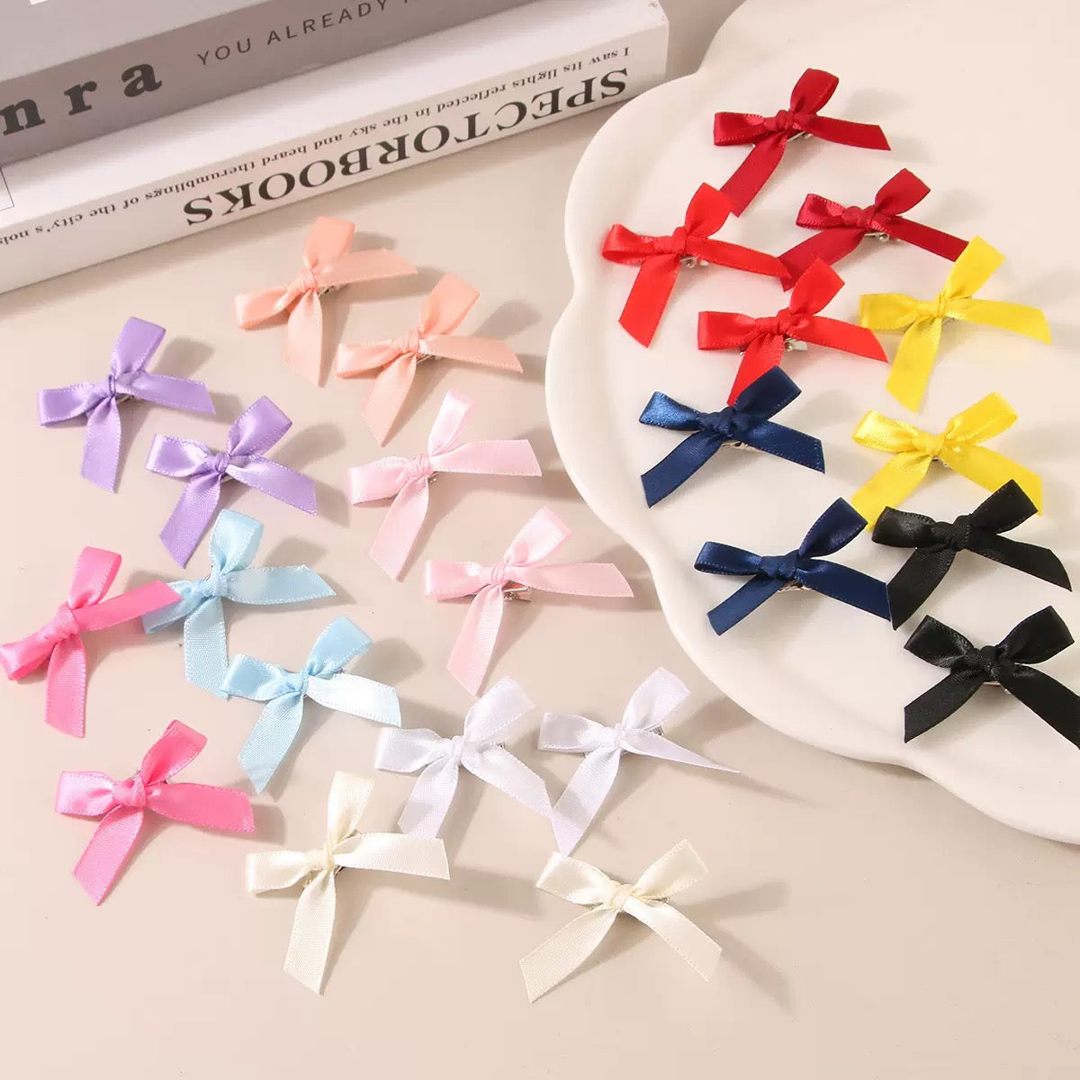 Hot colorful bow hairclips hair accessories for different diy hair styles