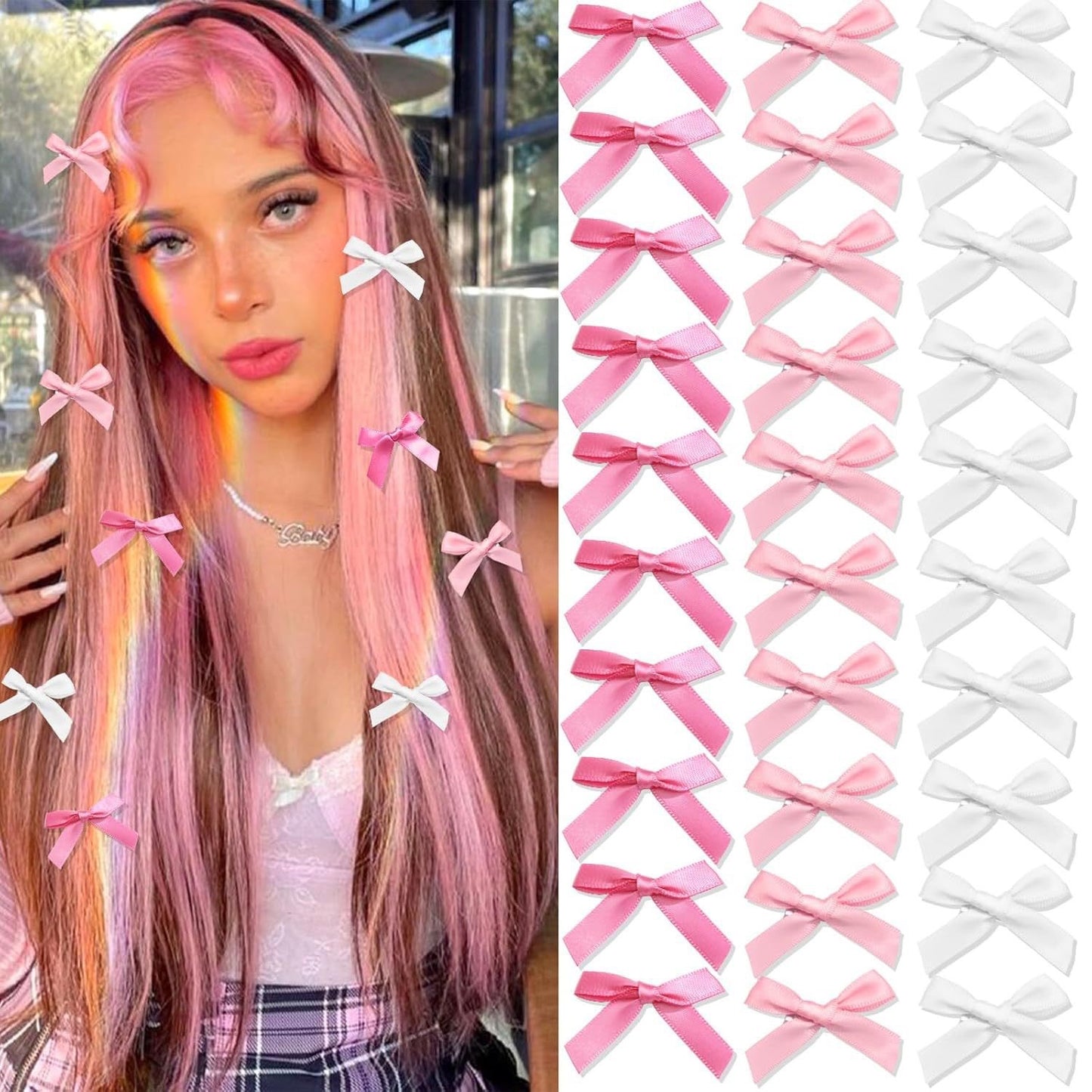 Hot colorful bow hairclips hair accessories for different diy hair styles