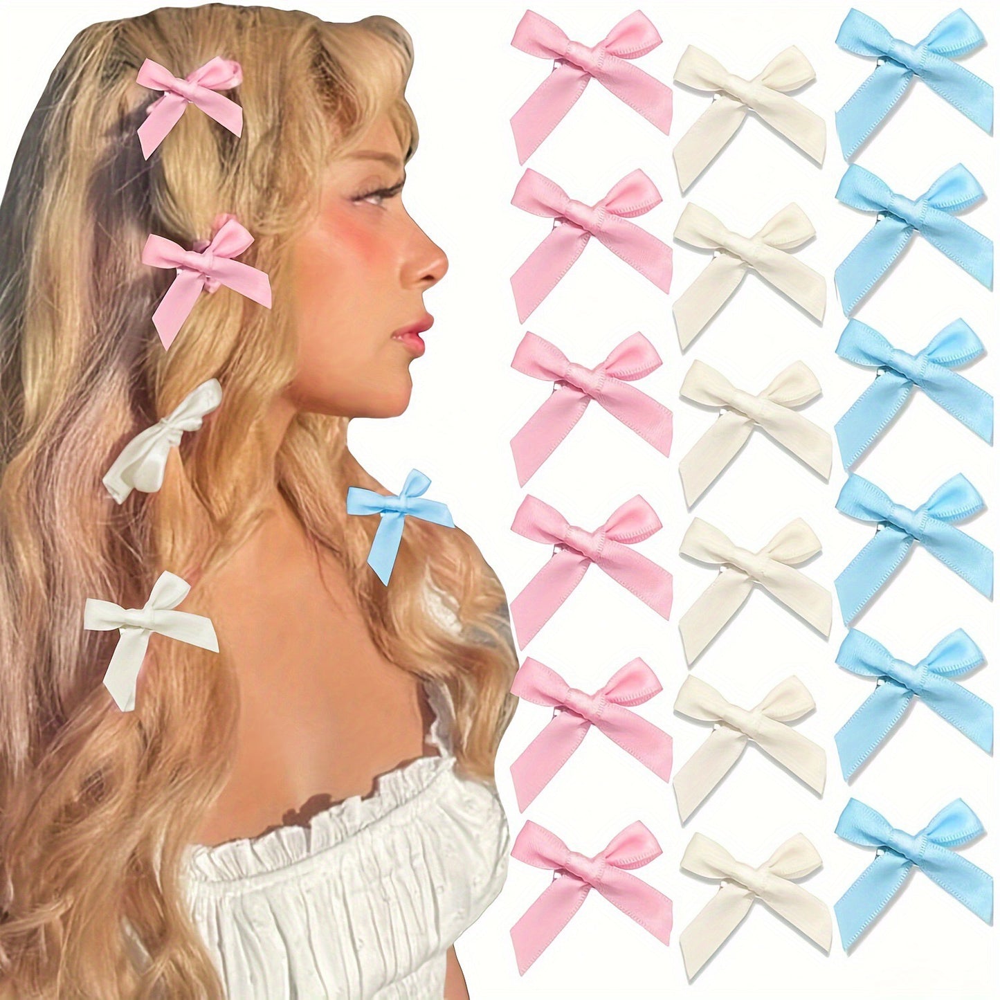 Hot colorful bow hairclips hair accessories for different diy hair styles