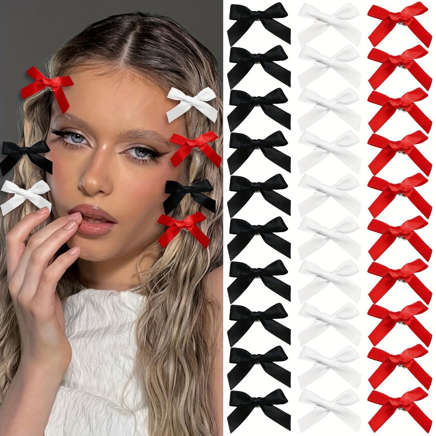 Hot colorful bow hairclips hair accessories for different diy hair styles