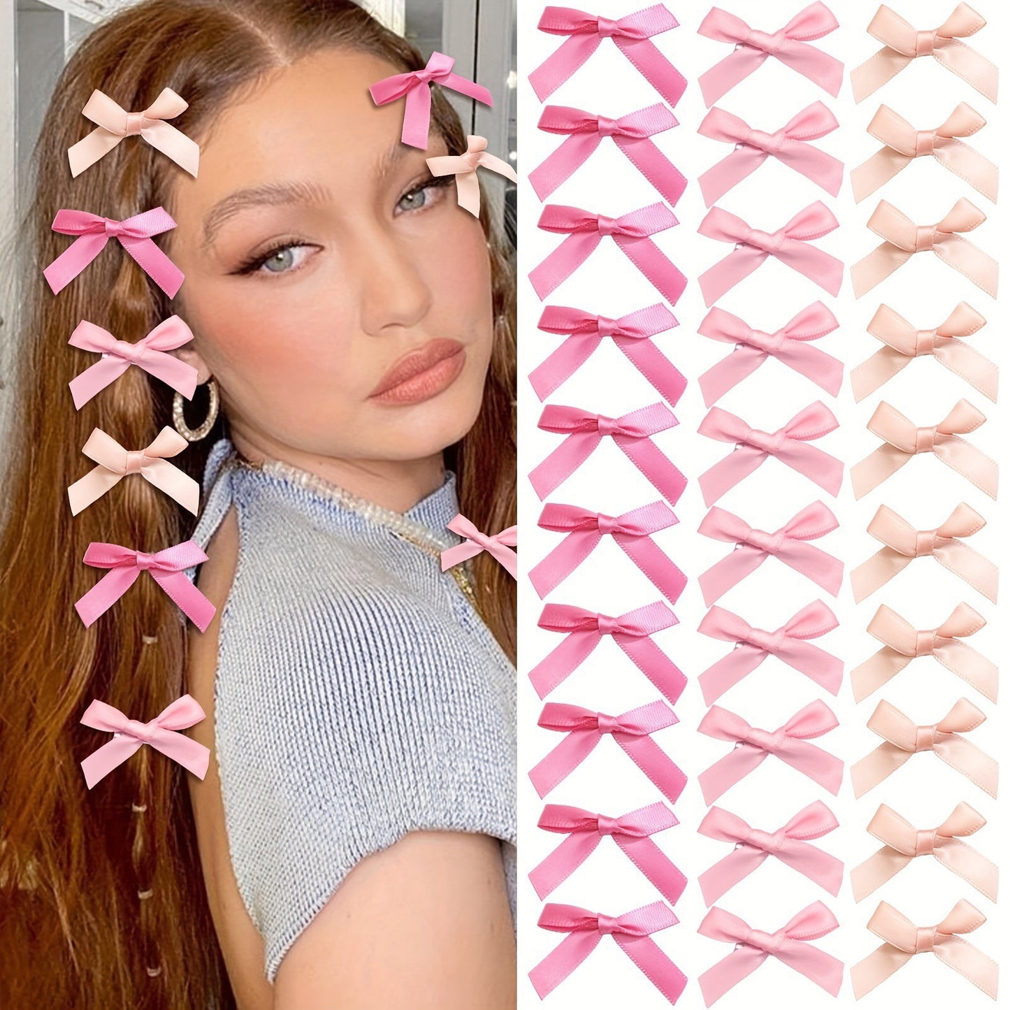 Hot colorful bow hairclips hair accessories for different diy hair styles