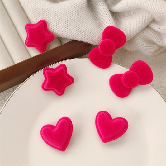 Ins style velvet bow love star hair clips hair accessories