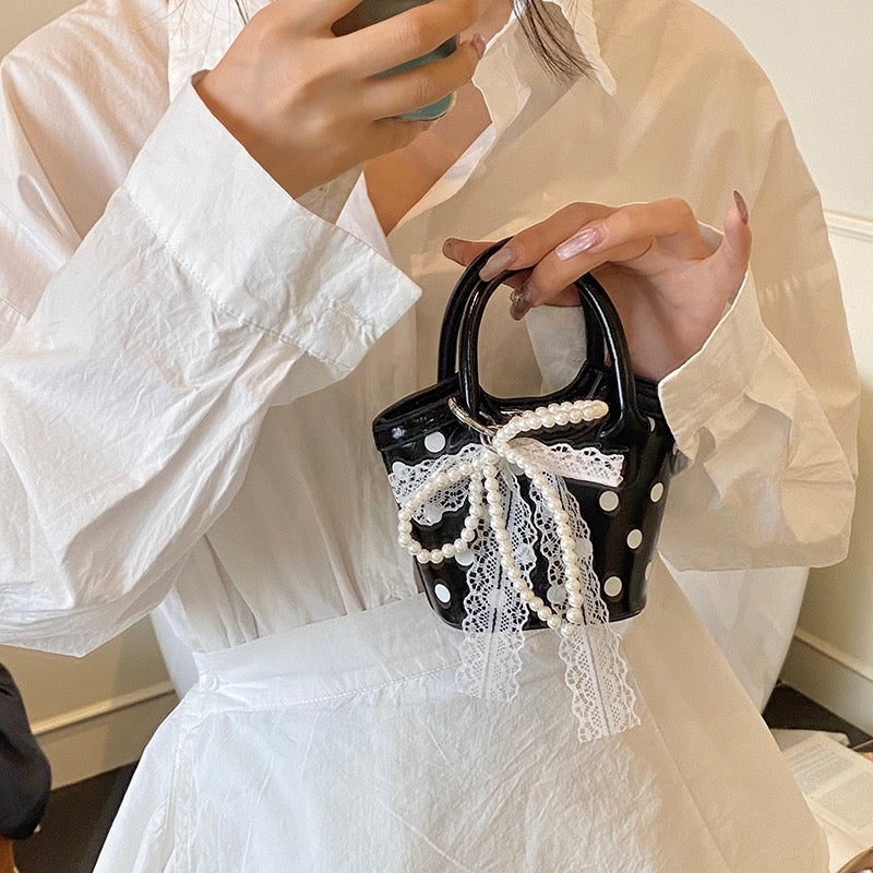 Korean style Pearl Bow Mini Accessory HandBag